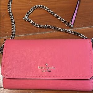 Kate Spade Vibrant Pink Crossbody Bag with Chain Strap